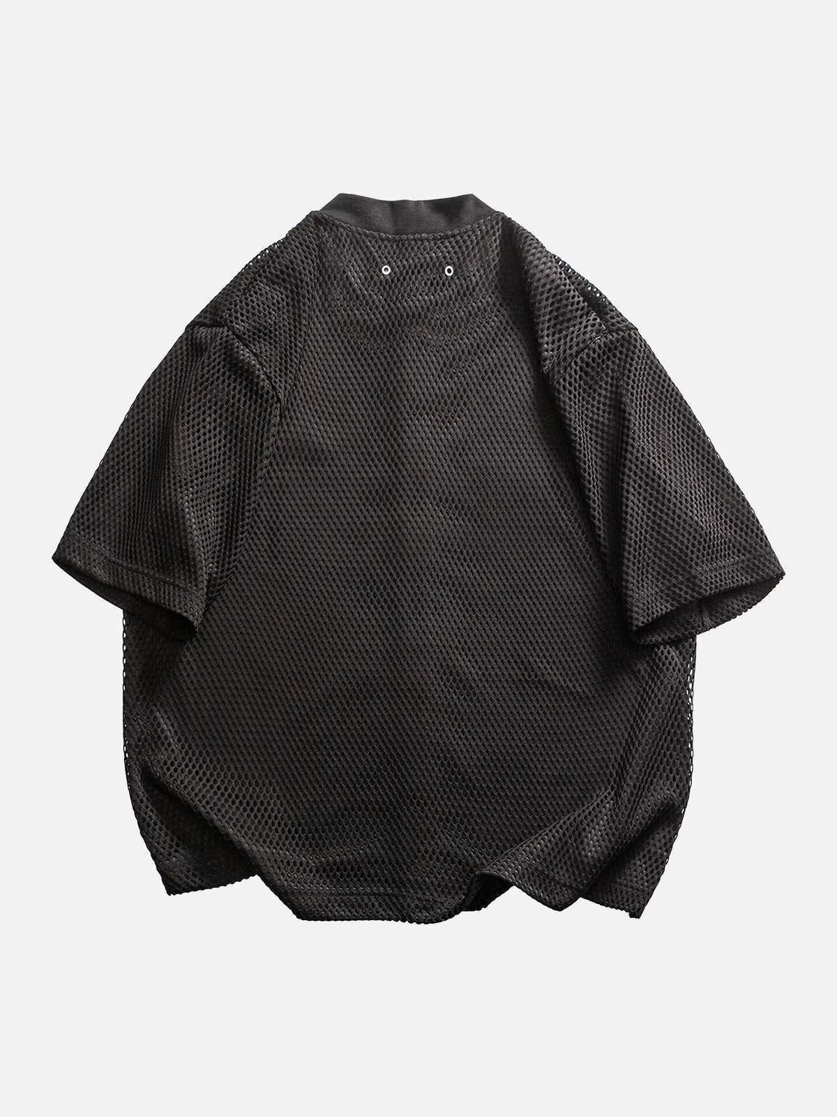 Retro Mesh Short-sleeve Shirt Cardigan