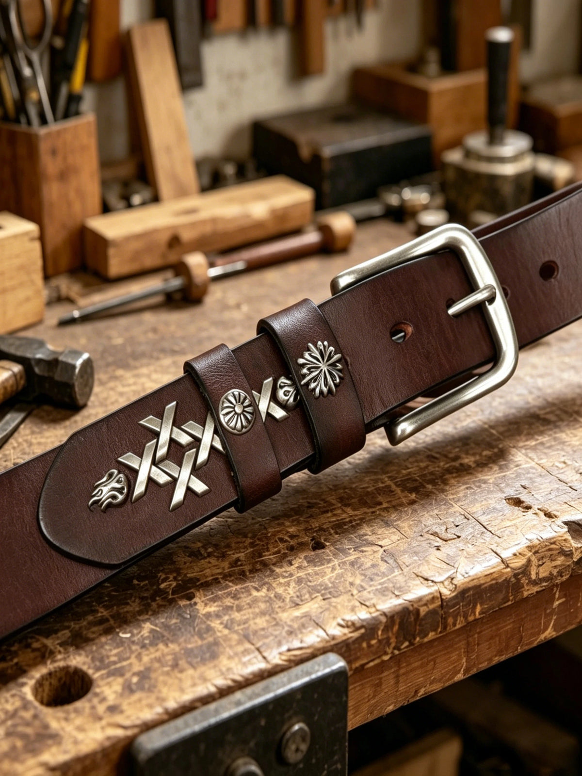 Versatile Handmade Men's Belt In Top-grain Cowhide