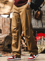 Retro Maillard-style Straight-leg Cargo Pants