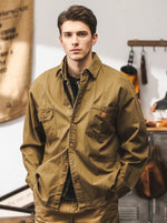 American-style Vintage Loose-fit Utility Overshirt