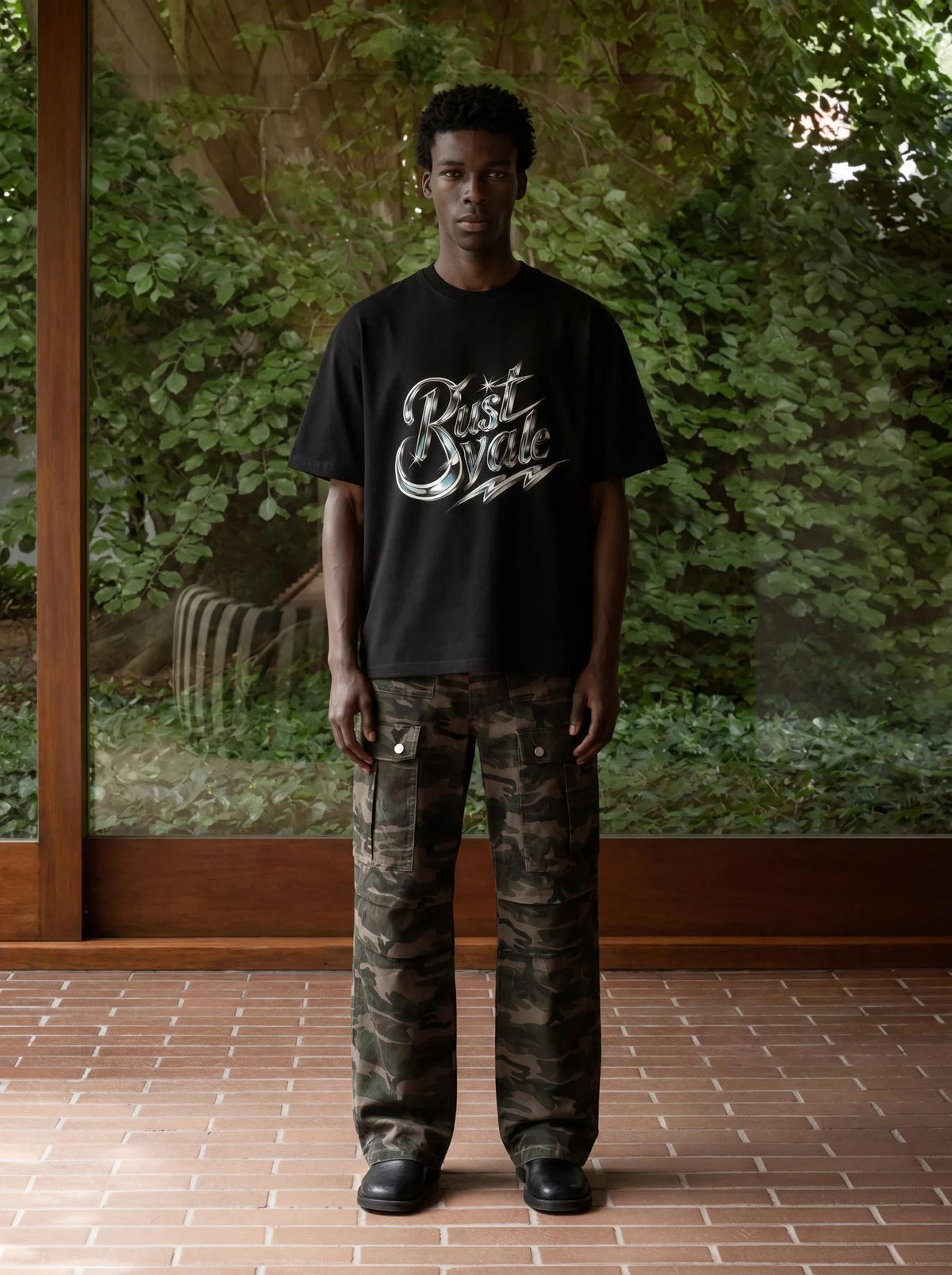 Metallic Font Print Tee