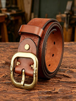 Handcrafted Vintage Embossed Top-grain Cowhide Belt