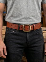 Handcrafted Vintage Embossed Top-grain Cowhide Belt