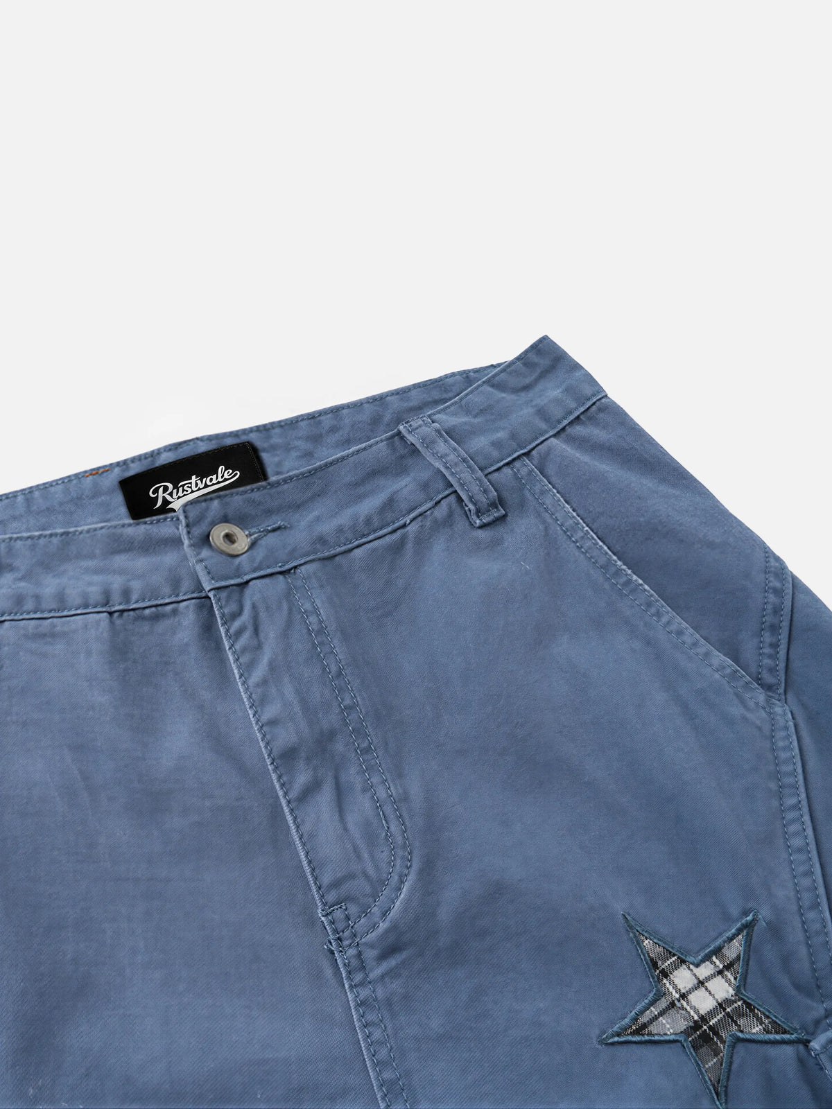 Multi-pocket, Star-patch Wide-leg Cargo Pants
