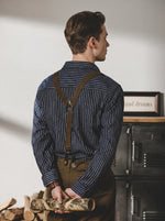 American Retro Striped Loose-fit Plus-size Shirt
