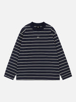 Color-block Striped Loose-fit Long-sleeve T-shirt