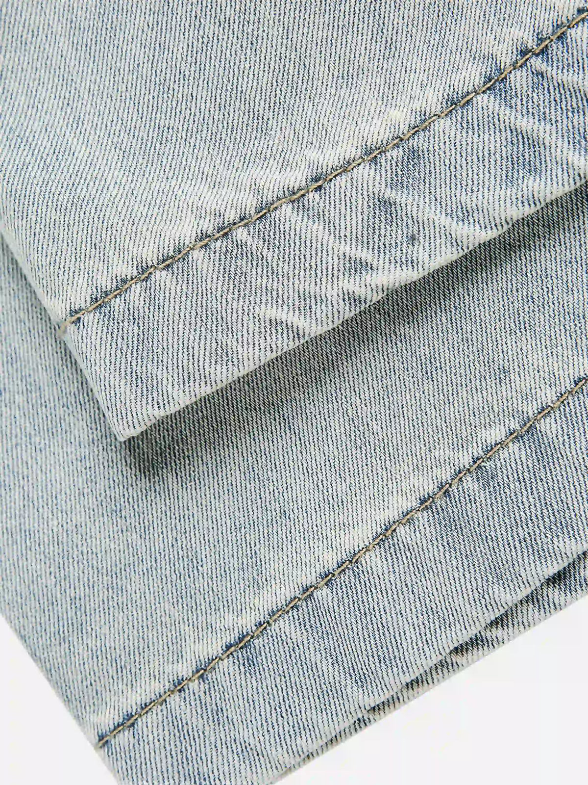 Retro Washed Denim Short-sleeve Shirt