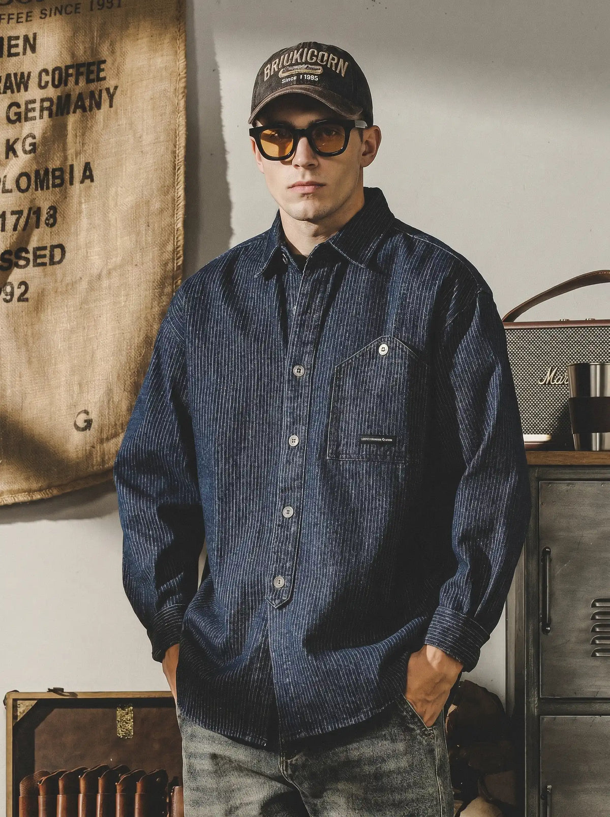 Heavyweight 320g Striped Work Shirt
