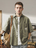 American-style Loose-fit Short-sleeve Work Shirt