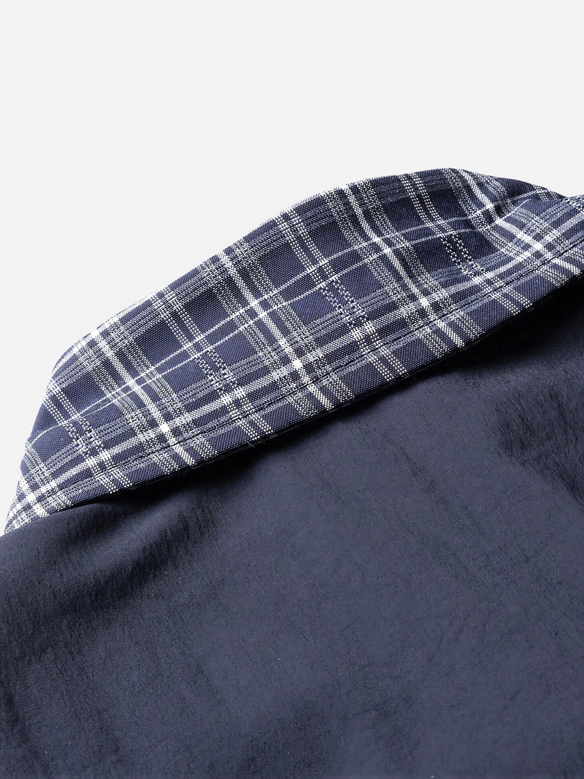 Retro Plaid Faux Two-piece Spliced short-sleeve Shirt