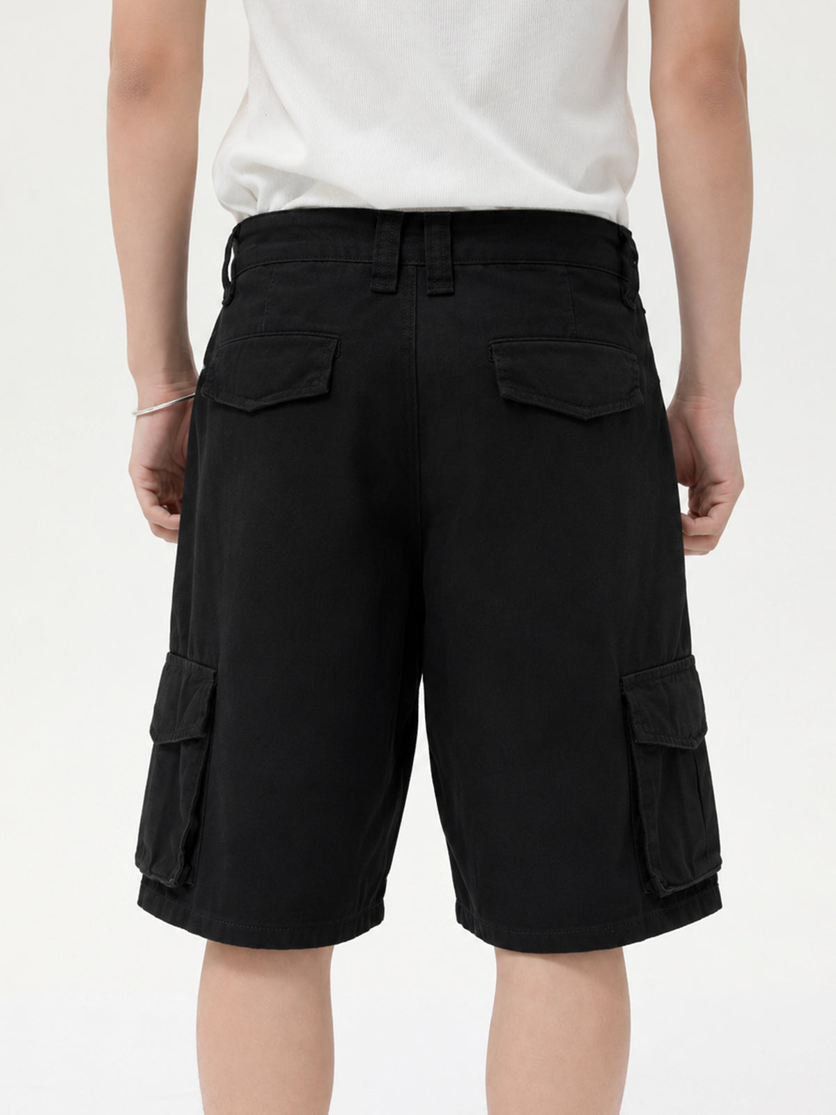 Retro Washed Multi-pocket Cargo Shorts