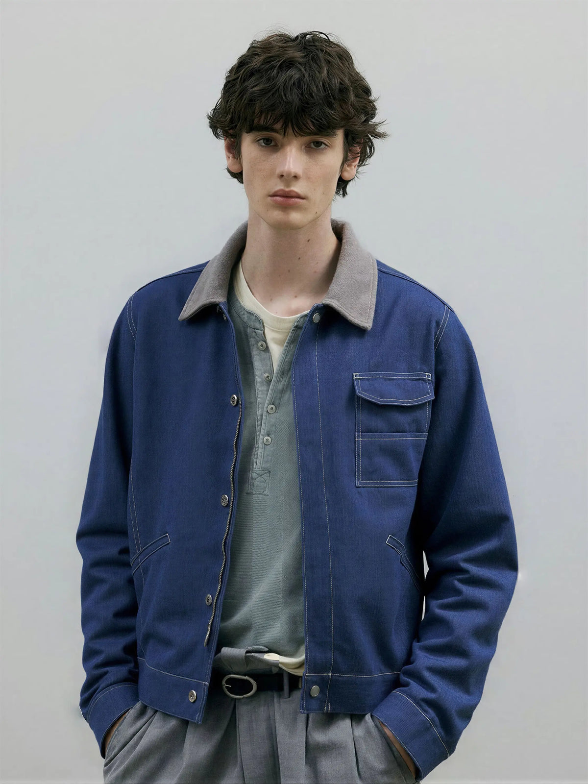Barn-style Loose-fit Cargo Jacket With Pockets