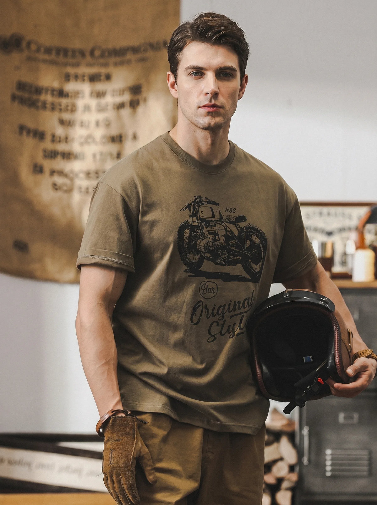 American Vintage-style Printed Short-sleeve T-shirt