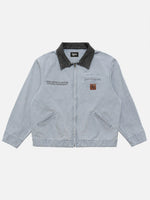 American-style Washed, Color-blocked Work Jacket