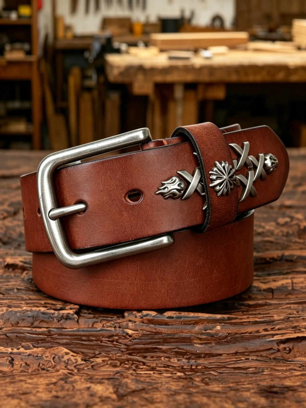 Versatile Handmade Men's Belt In Top-grain Cowhide