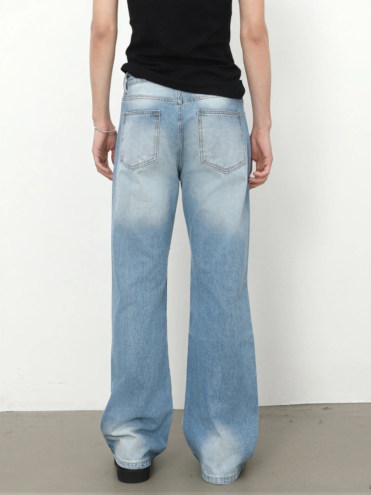 American-style High-street Washed Flared Jeans