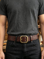 Handcrafted Vintage Embossed Top-grain Cowhide Belt