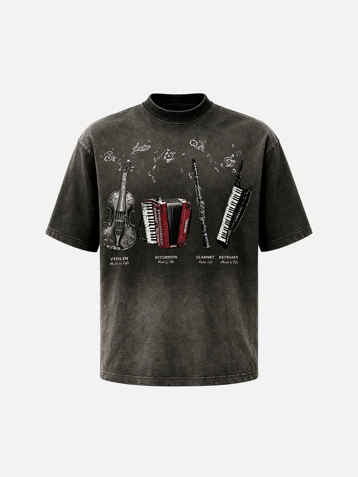 Wasteland-style Garment-washed Heavyweight Cotton T-shirt