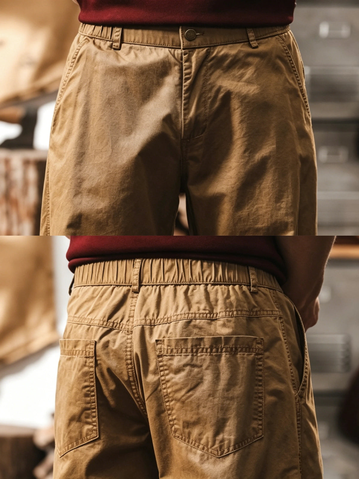 Retro Maillard-style Straight-leg Cargo Pants