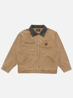 American-style Washed, Color-blocked Work Jacket