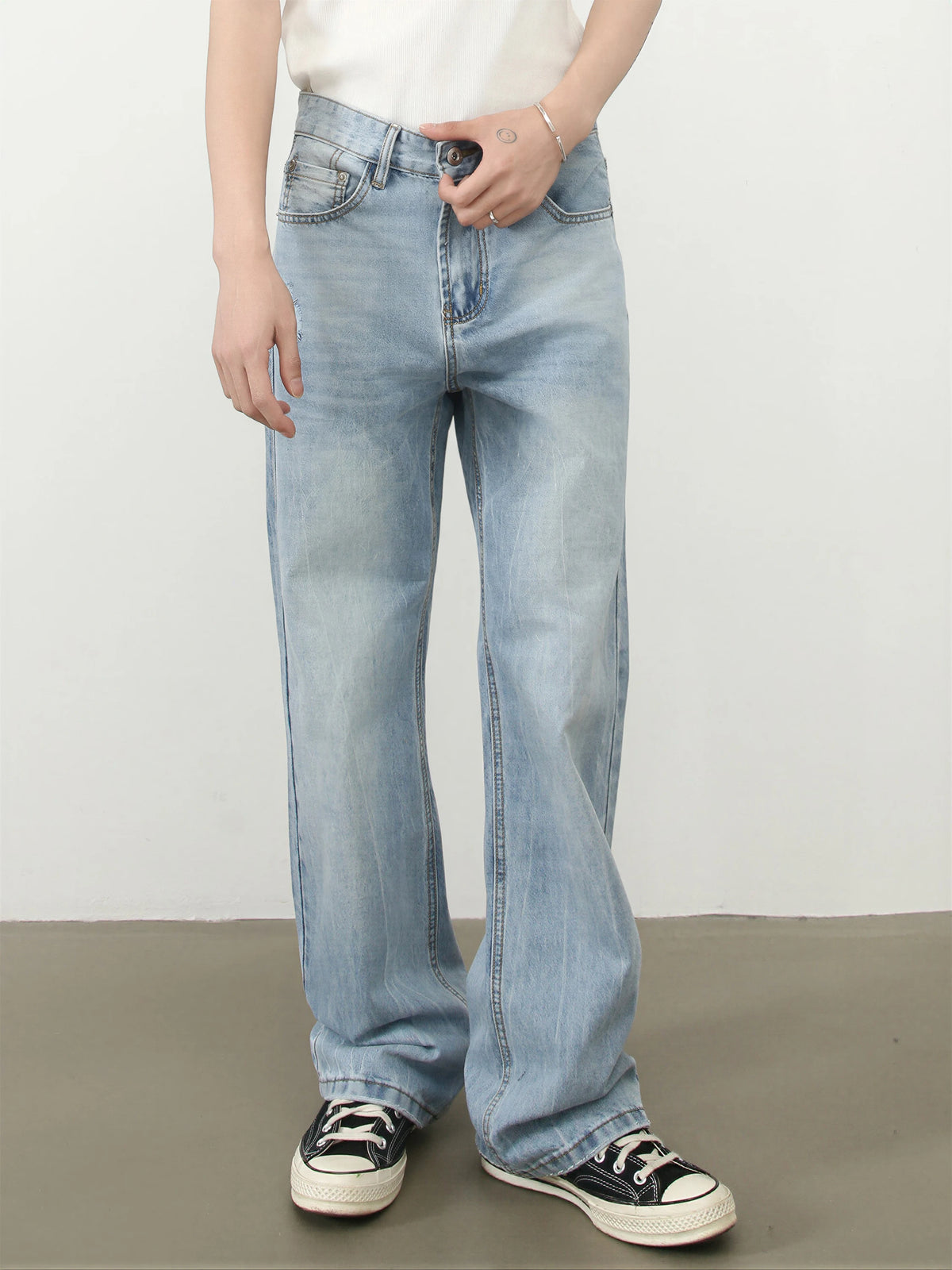 Vintage Washed Blue Distressed Jeans