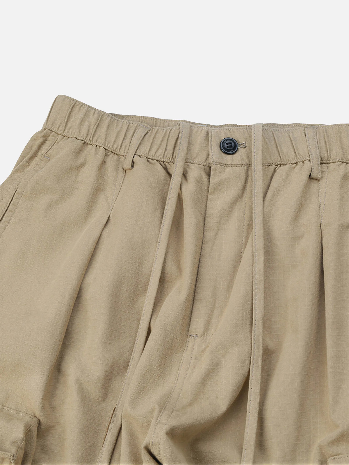 Japanisch inspirierte Cargo-Hose mit weitem Bein und Reißverschlusstaschen