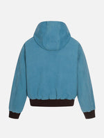 Barn-style Garment-washed & Distressed Hooded Work Jacket