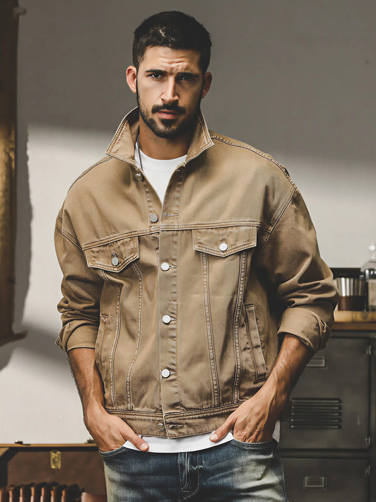 Classic American-style Vintage Denim Jacket