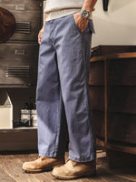 Retro Washed & Distressed Straight-leg Cropped Cargo Pants