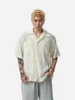 British-style Openwork Short-sleeve Shirt