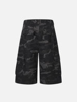High-street Camouflage Cargo Denim Capris