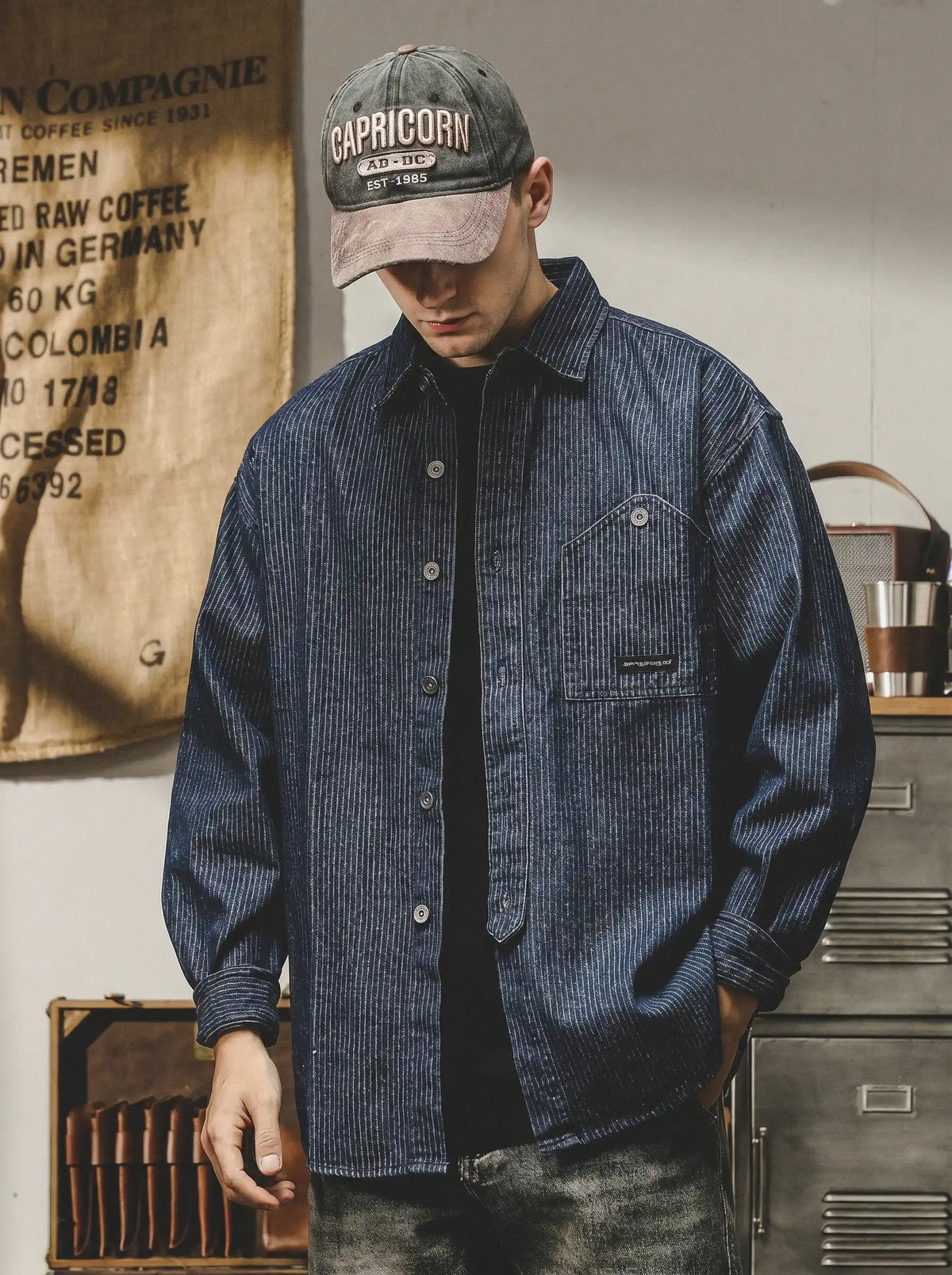 Heavyweight 320g Striped Work Shirt