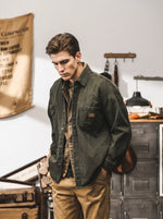 American-style Vintage Loose-fit Utility Overshirt
