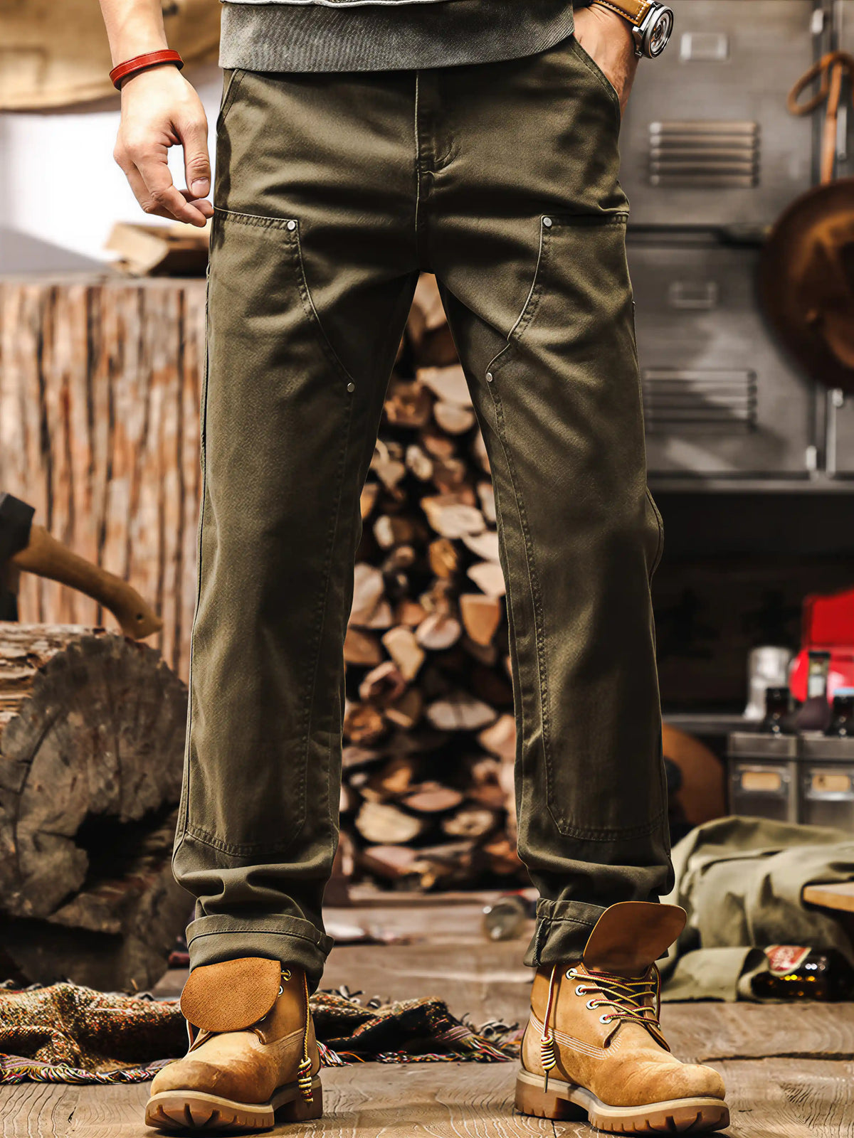 Maillard-style Straight-leg Casual Cargo Pants