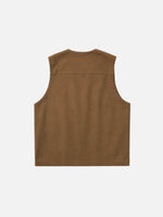 Retro Layering Multi-pocket Cargo Vest