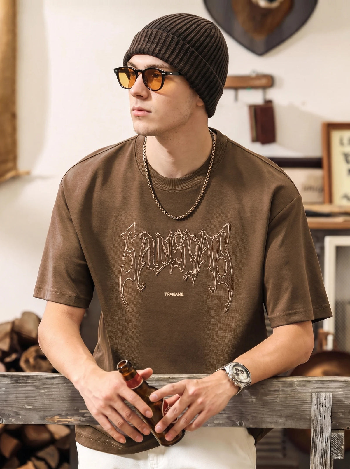 Vintage-style Anti-wrinkle, Quick-dry, Loose-fit T-shirt