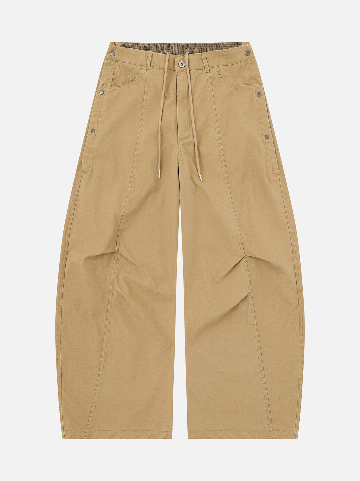 Faux Two-piece Loose-fit Canvas Cargo Pants