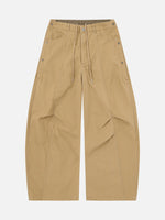 Faux Two-piece Loose-fit Canvas Cargo Pants