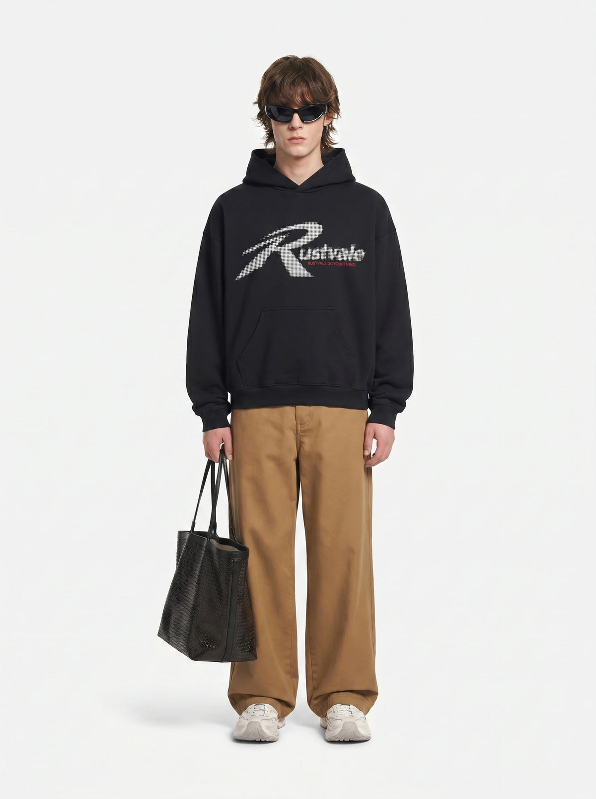 Minimalistischer Punktmatrix Logo Hoodie