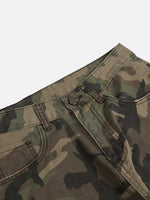 Pantalones Cargo Camuflaje Retro Lavados y Desgastados