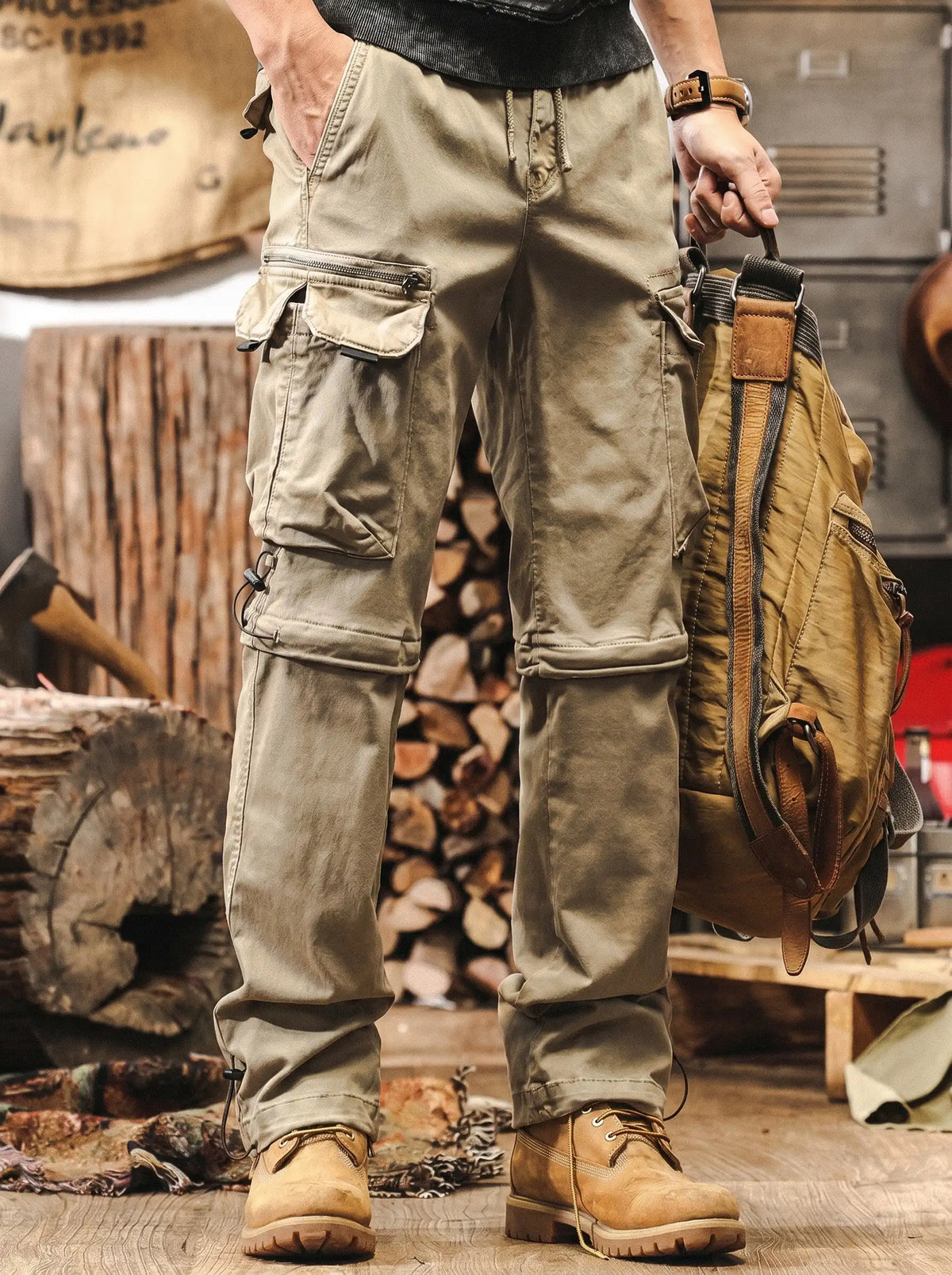 Vintage-style Detachable Utility Shorts
