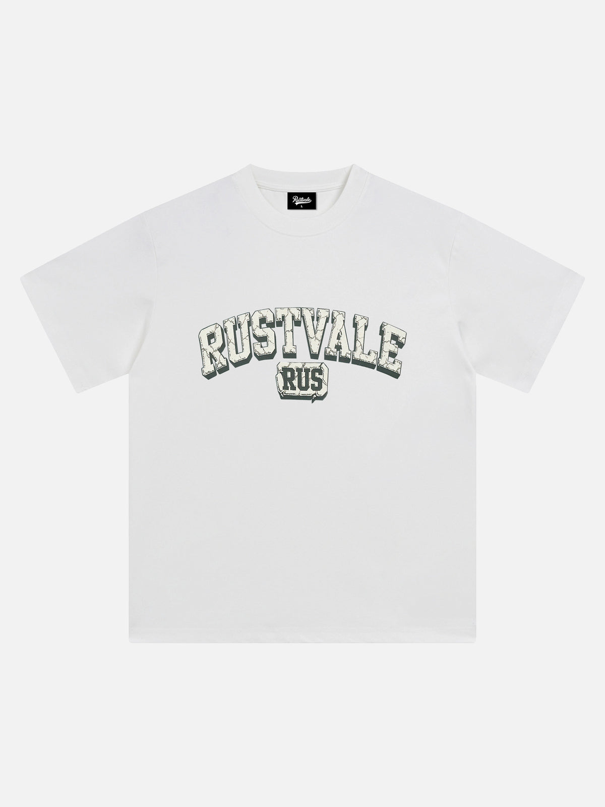 Schweres Baumwoll Stein-Print T-Shirt