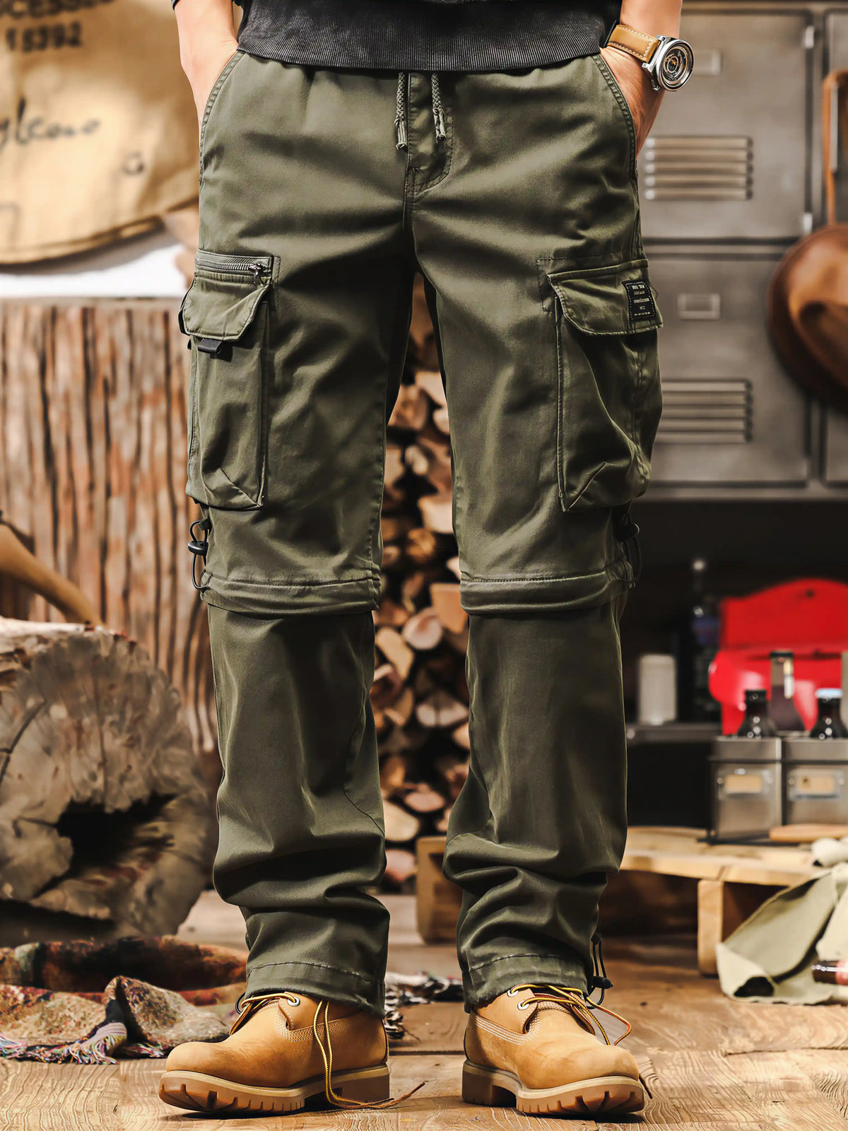 Vintage-style Detachable Utility Shorts