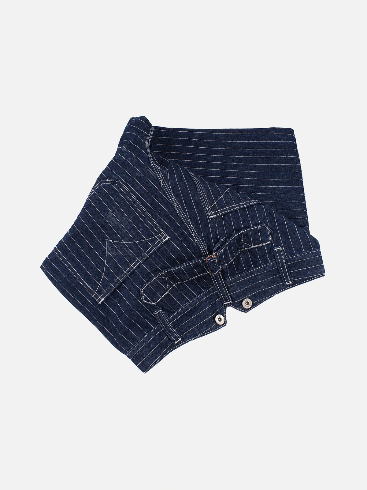 Wide-leg Striped Cargo Jeans (suspenders Not Included)