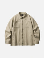 Solid-Color Casual Workwear Jacket
