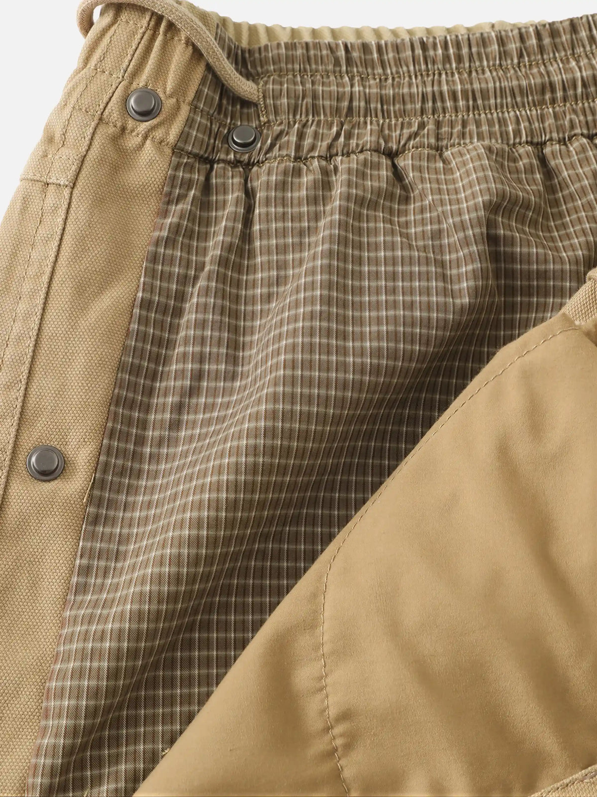 Faux Two-piece Loose-fit Canvas Cargo Pants