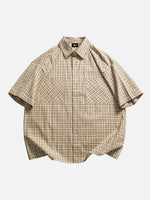 Oversized Plaid Short-sleeve Work Shirt