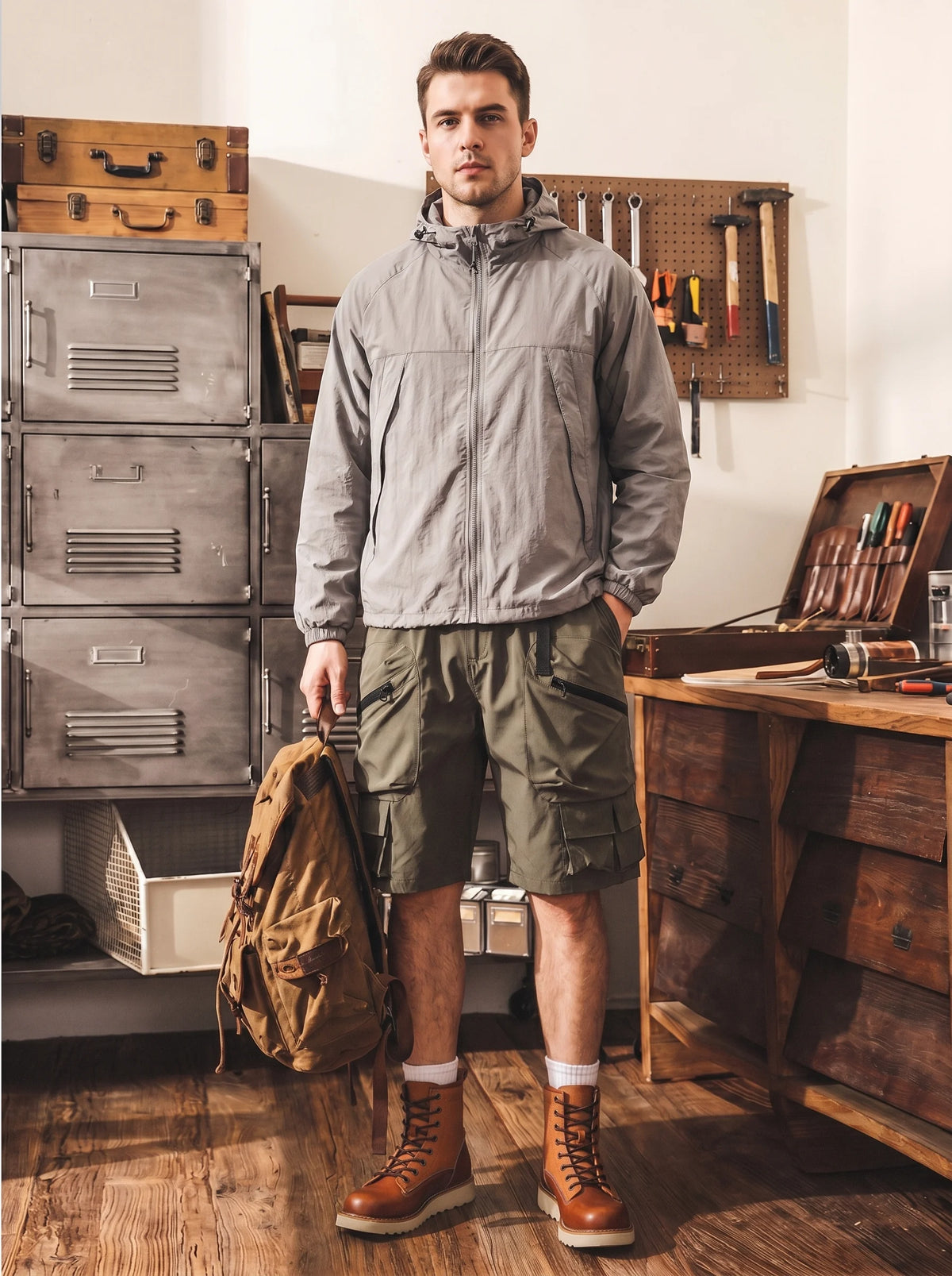 Americana-style High-top Work Boots