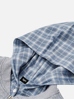 Faux Two-piece Style Loose-fit Plaid Hoodie