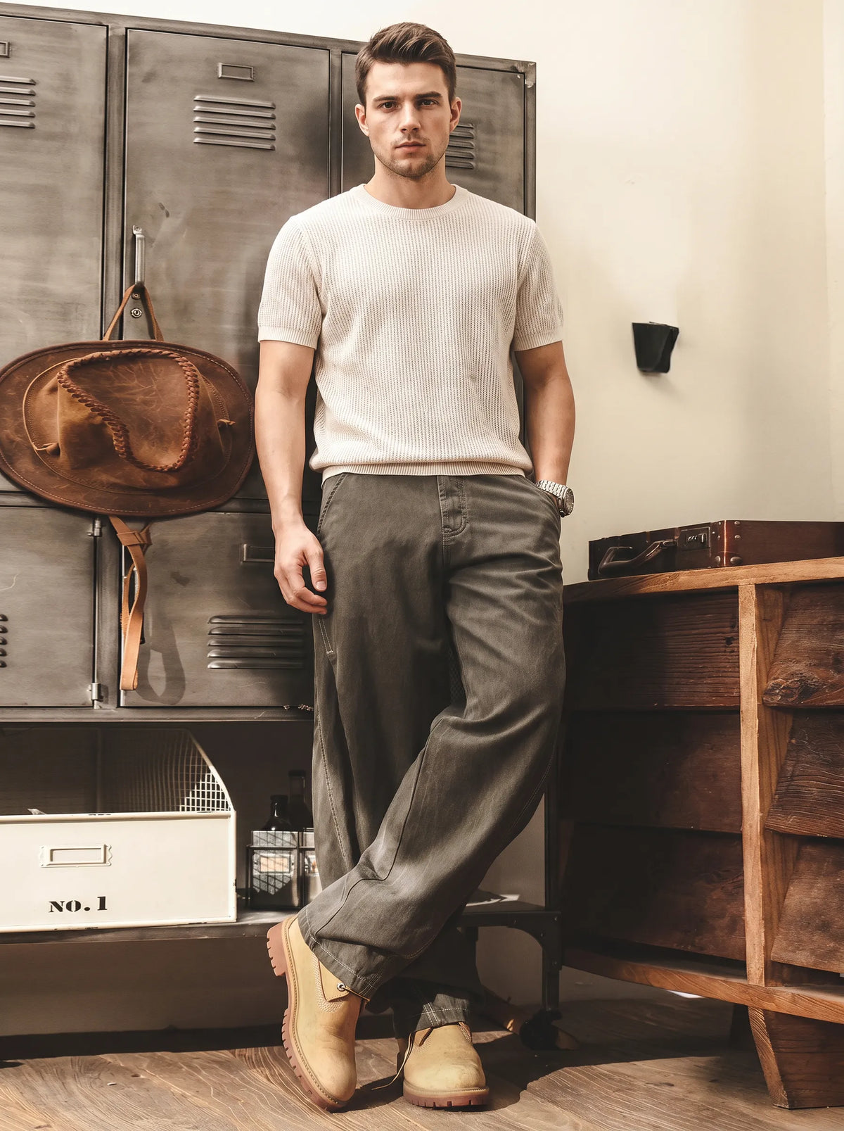 Maillard-style Straight-leg Casual Cargo Pants